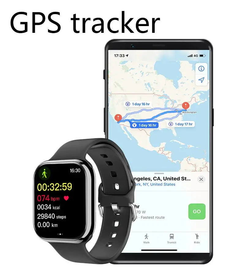 Smartwatch com GPS para homens e mulheres, Apple Watch Série 9, sempre em exibição, temperatura corporal, chamada BT, NFC, IOS, Android, novo