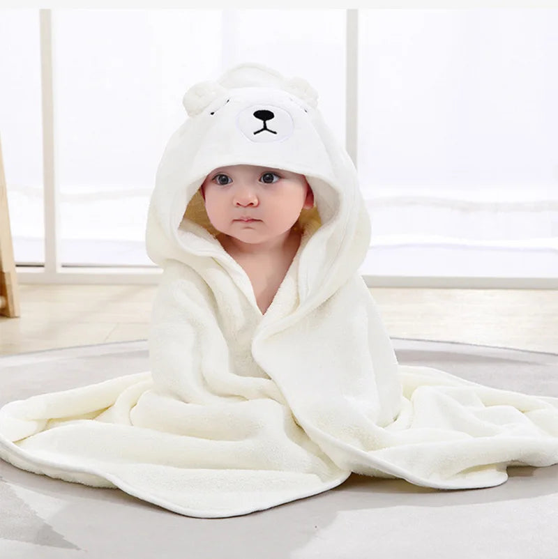 Toalha de banho com capuz animal para bebês, cobertor macio, envoltório Swaddle para dormir quente para meninos e meninas, roupão infantil