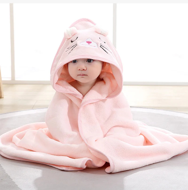 Toalha de banho com capuz animal para bebês, cobertor macio, envoltório Swaddle para dormir quente para meninos e meninas, roupão infantil