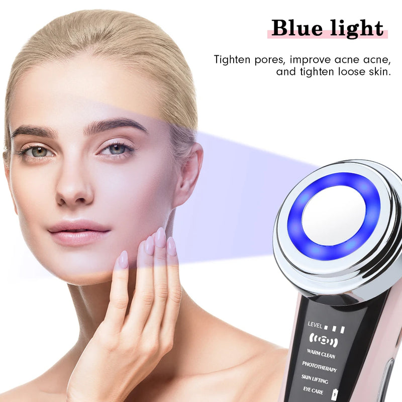 LED Light Therapy Facial Massager, Sonic Ion Vibração, Apertamento Da Pele, Face Lifting, Anti Rugas, Dispositivo De Beleza, Skin Care Tool, EMS