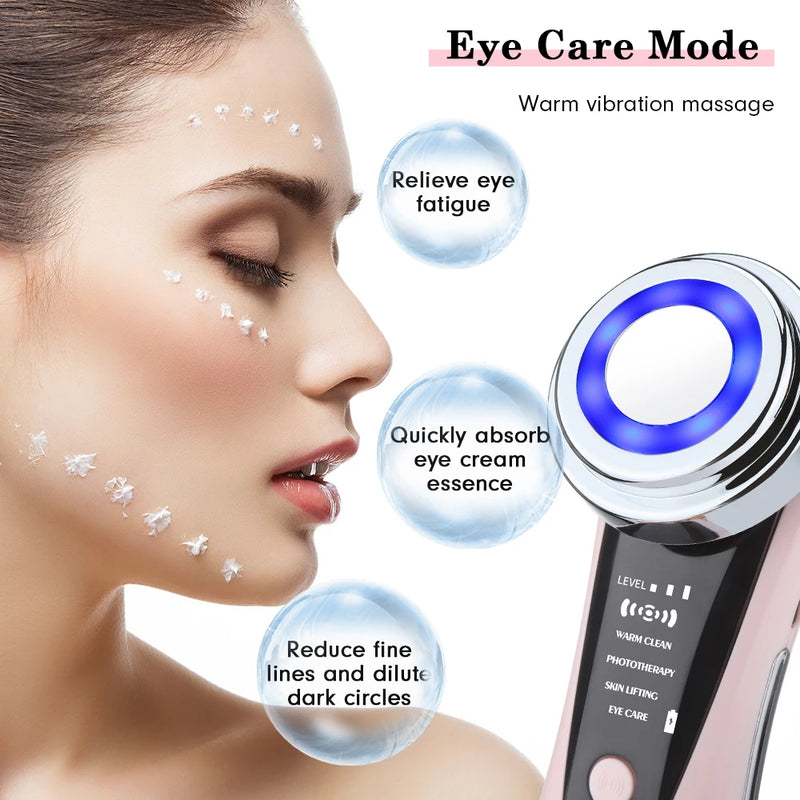 LED Light Therapy Facial Massager, Sonic Ion Vibração, Apertamento Da Pele, Face Lifting, Anti Rugas, Dispositivo De Beleza, Skin Care Tool, EMS