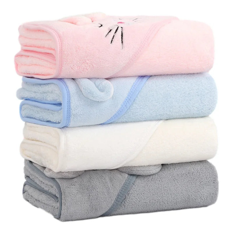 Toalha de banho com capuz animal para bebês, cobertor macio, envoltório Swaddle para dormir quente para meninos e meninas, roupão infantil