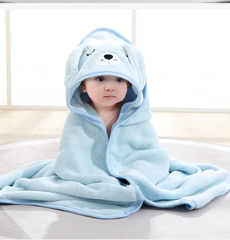 Toalha de banho com capuz animal para bebês, cobertor macio, envoltório Swaddle para dormir quente para meninos e meninas, roupão infantil