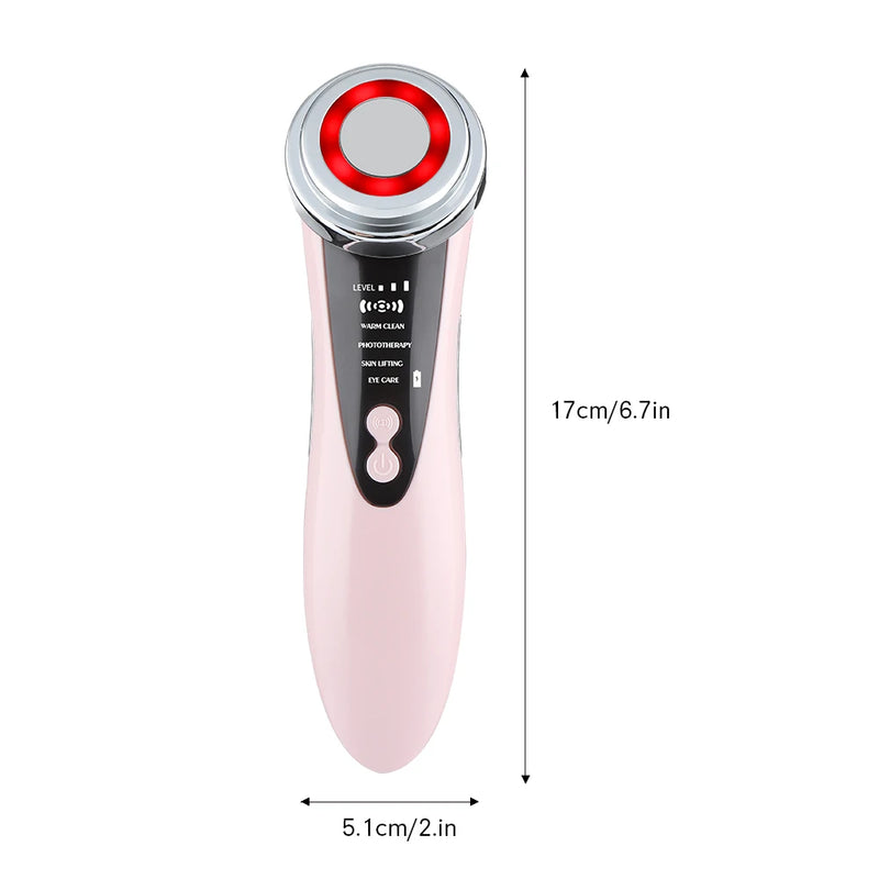 LED Light Therapy Facial Massager, Sonic Ion Vibração, Apertamento Da Pele, Face Lifting, Anti Rugas, Dispositivo De Beleza, Skin Care Tool, EMS