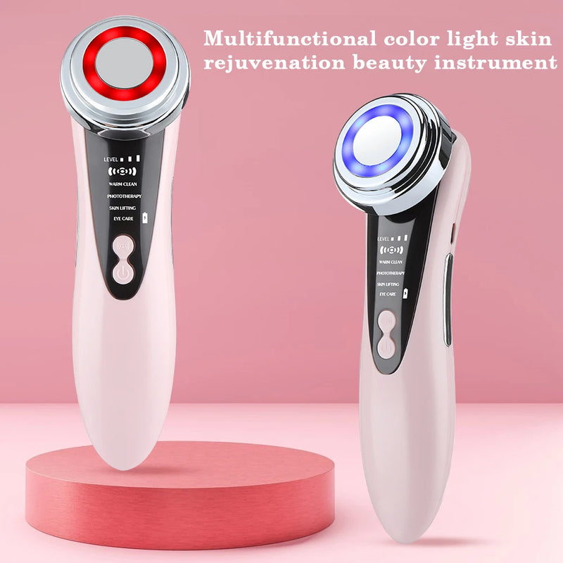 LED Light Therapy Facial Massager, Sonic Ion Vibração, Apertamento Da Pele, Face Lifting, Anti Rugas, Dispositivo De Beleza, Skin Care Tool, EMS