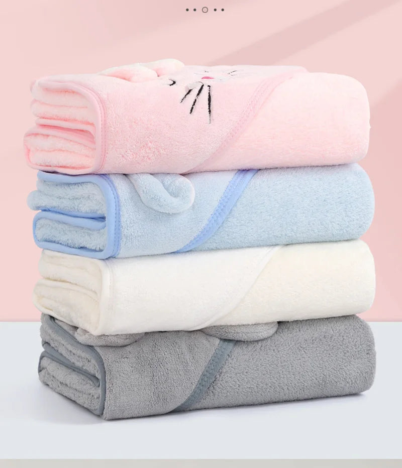 Toalha de banho com capuz animal para bebês, cobertor macio, envoltório Swaddle para dormir quente para meninos e meninas, roupão infantil